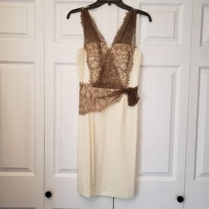 Antonio Melani Cream w/Beige Lace Dress size 0